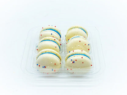 United States of Macarons | Blue Red White Sprinkle 6 Pack French Macarons - Macaron Centrale