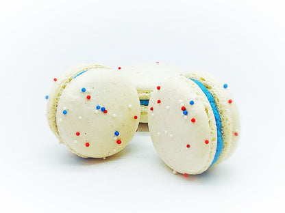 United States of Macarons | Blue Red White Sprinkle 6 Pack French Macarons - Macaron Centrale