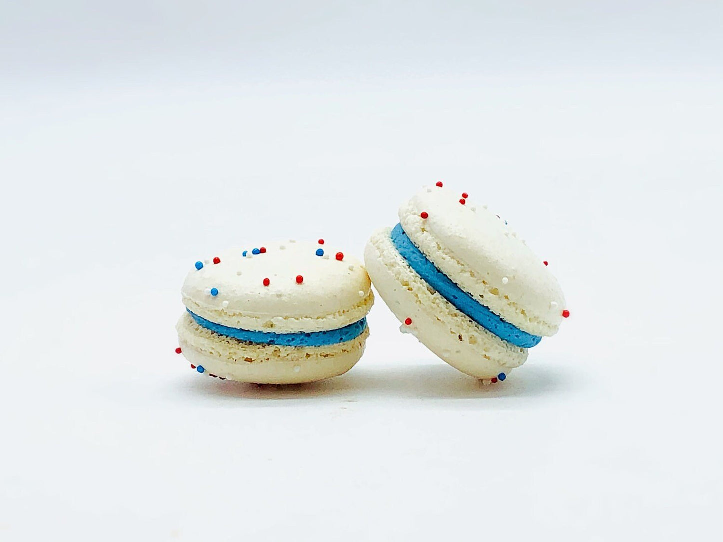 United States of Macarons | Blue Red White Sprinkle 6 Pack French Macarons - Macaron Centrale