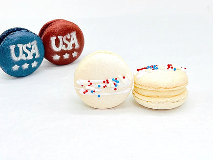 United States of Macarons | The Red, White, Blue USA Pack French Macarons - Macaron Centrale6 Pack