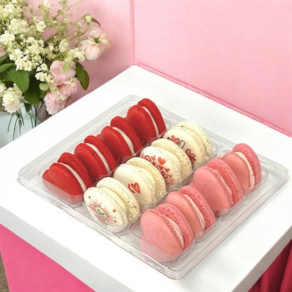 Valentine’s Macaron Gift Box – Heart - Shaped & Printed Macarons - Macaron CentraleValentine'sDefault (white chocolate - strawberry - vanilla)6 Pack