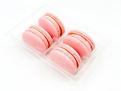 Vegan Rose Raspberry Macarons - Macaron Centrale4 Pack