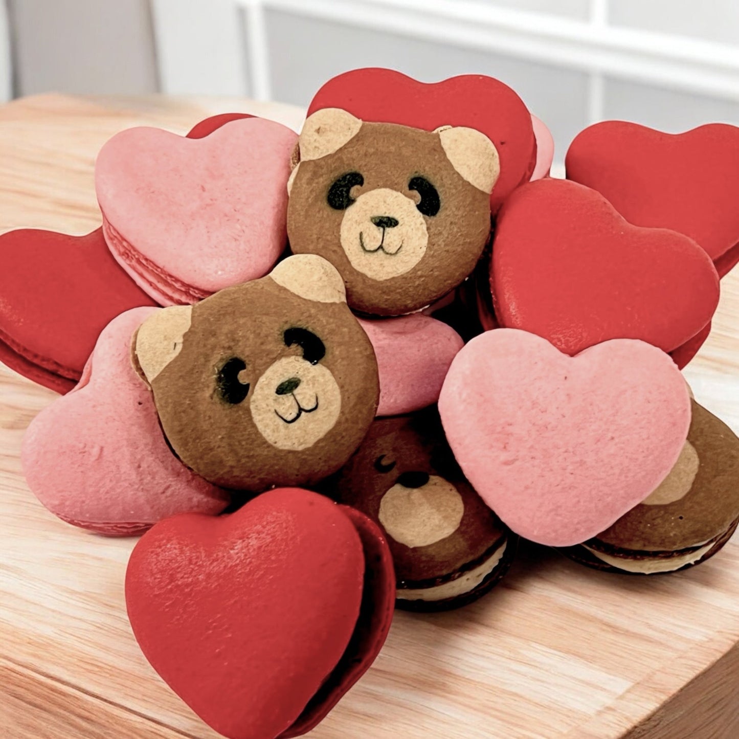 Vegan Teddy & Heart Macaron Gift Set - Custom Flavors - Macaron CentraleDefault6 Pack