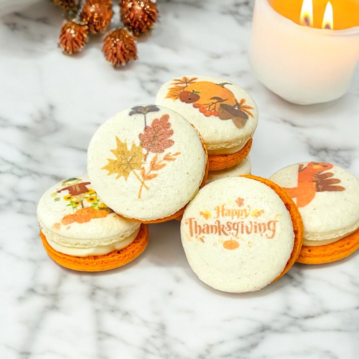 Vegan Thanksgiving Macarons Gift Box – Custom Flavors, 6, 12, or 24 Pack Options - Macaron Centrale6 Pack