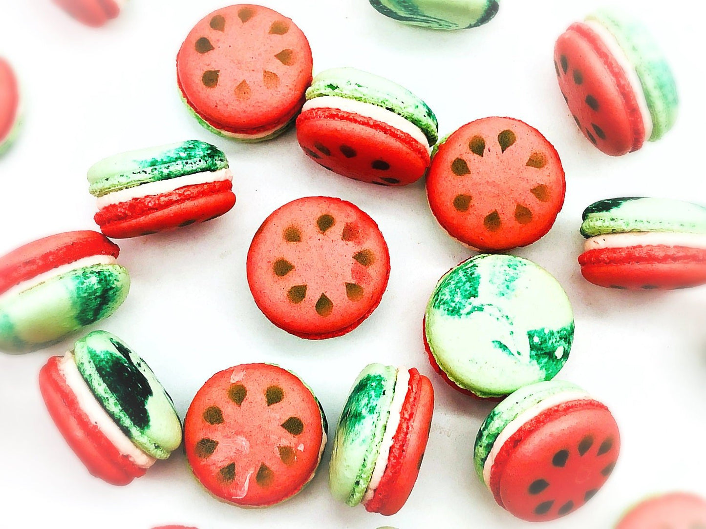 Watermelon Macarons | Ideal for celebratory events. - Macaron Centrale6 Pack