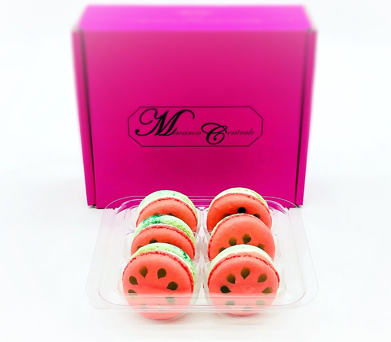 Watermelon Macarons | Ideal for celebratory events. - Macaron Centrale6 Pack