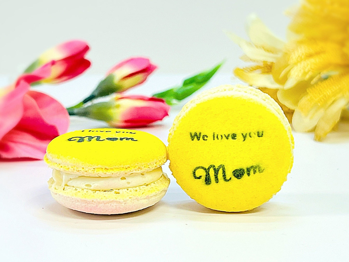 We Love You, Mom French Macaron | Customizable Flavor Macarons | Available in 6, 12, 24 Pack - Macaron Centrale6 PackBlue