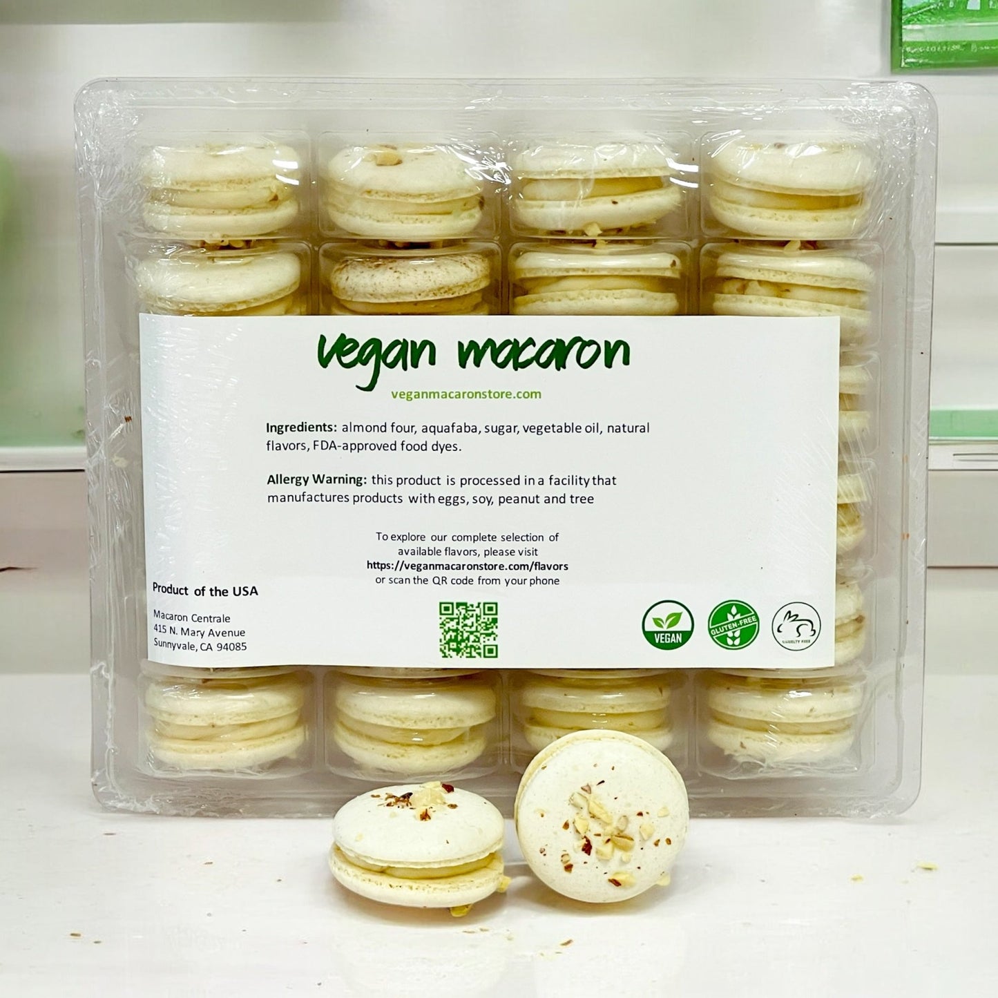 Wholesale All Natural Almond Vegan Macarons | Available in 24 & 48 Pack | A great addition for your bakery establishment or your next party - Macaron Centrale24 Pack