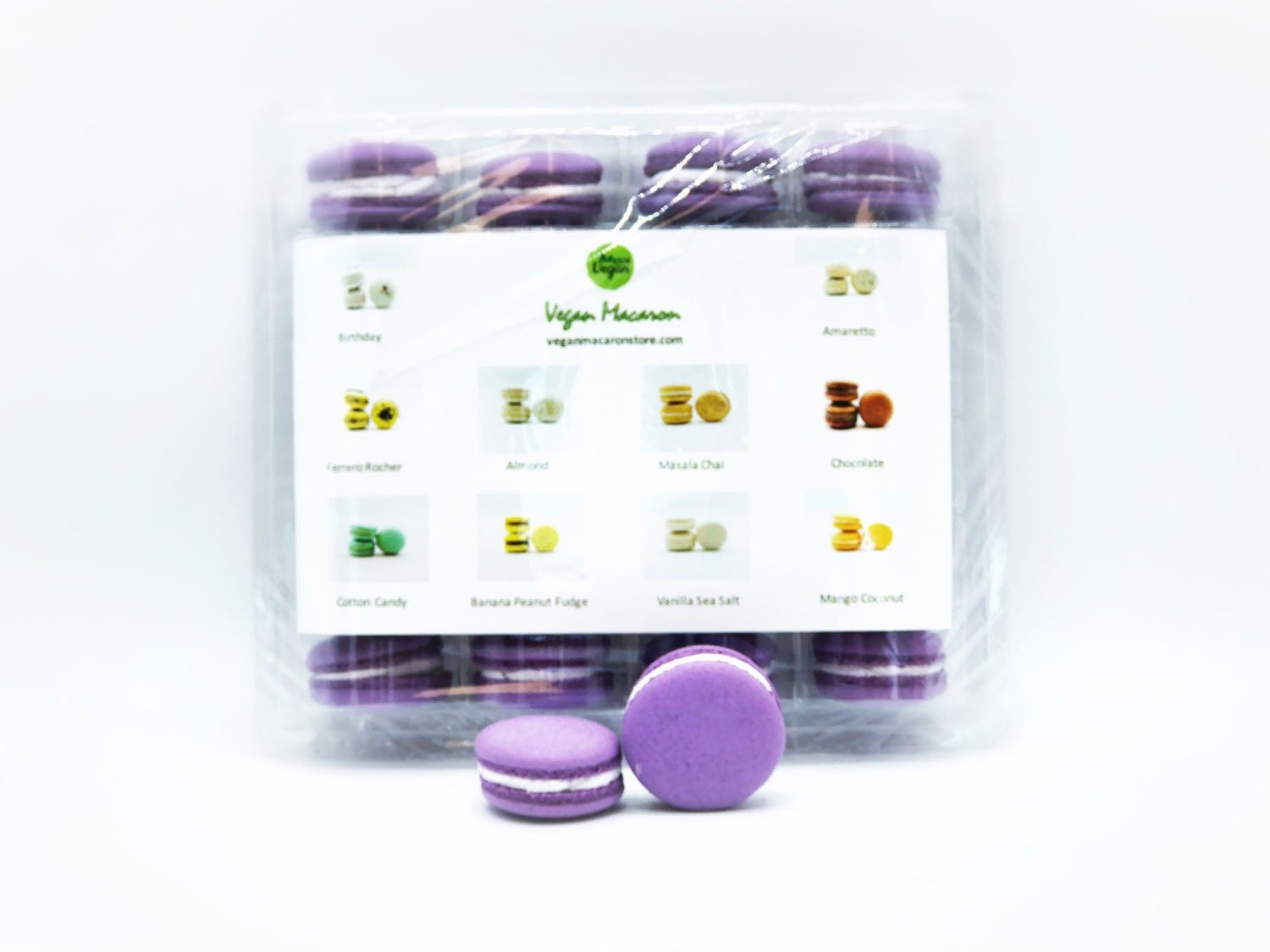 Wholesale Taro Vegan Macarons | A great addition for your bakery establishment or your next party - Macaron Centrale24 Pack