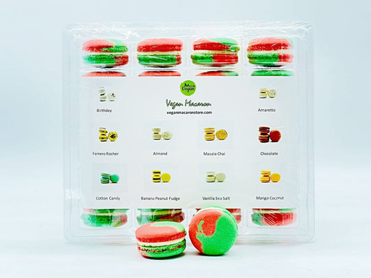 Wholesale Watermelon Honeydew Vegan Macarons | Available in 24 & 48 Pack | A great addition for your bakery establishment or your next party - Macaron Centrale24 Pack