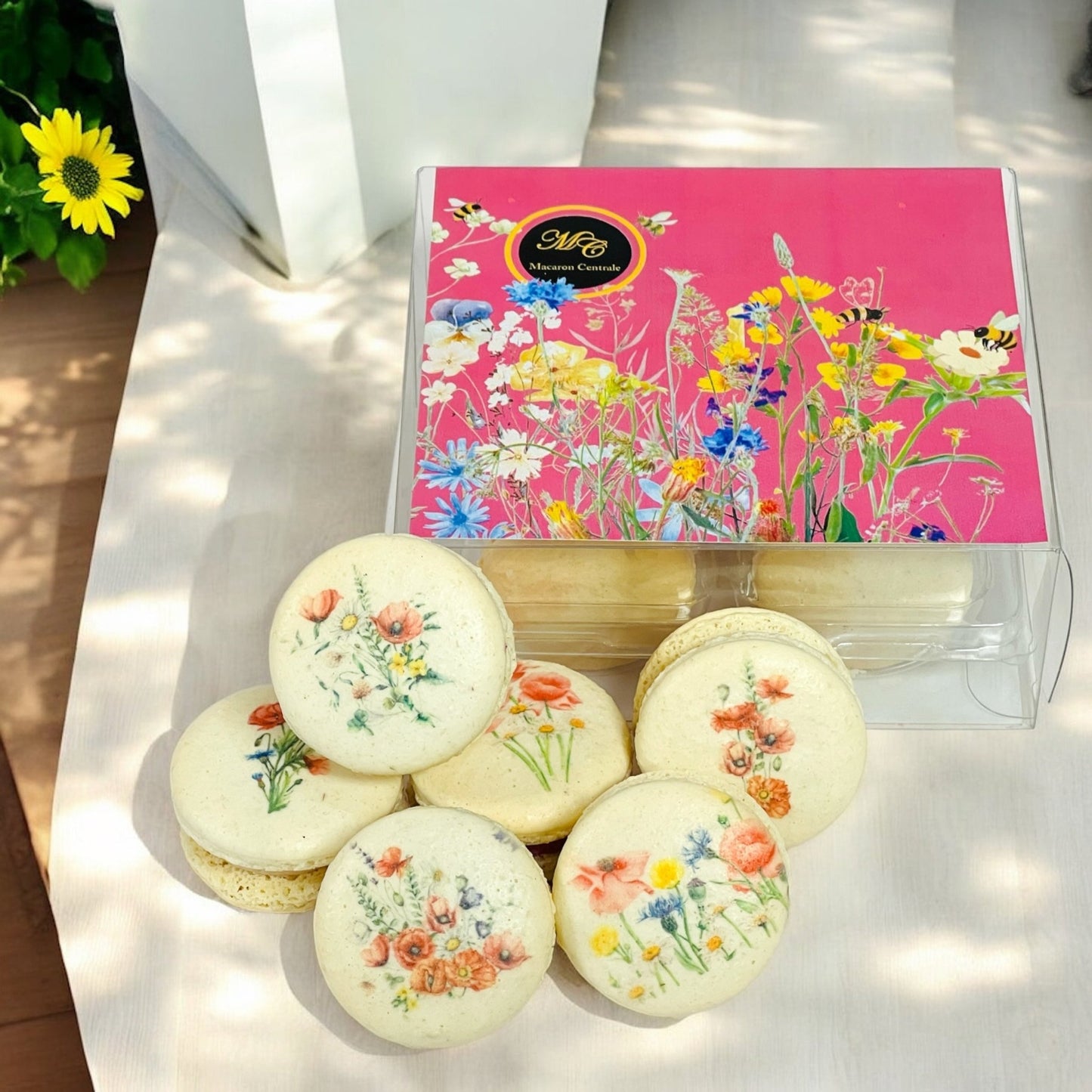 Wildflower Garden Macarons – Custom Flavors Available in 6 or 12 Pack - Macaron Centrale6 Pack