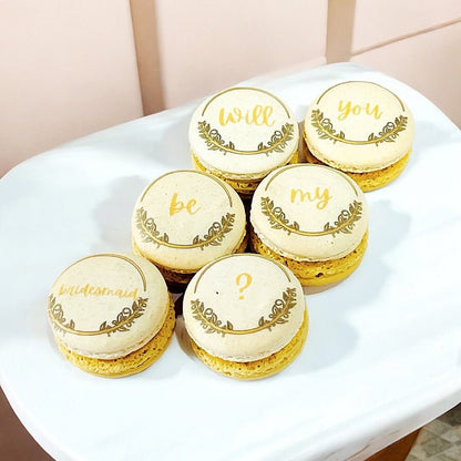 Will You Be My Bridesmaid?" 6 - Pack Macaron Set - Macaron CentraleBeige