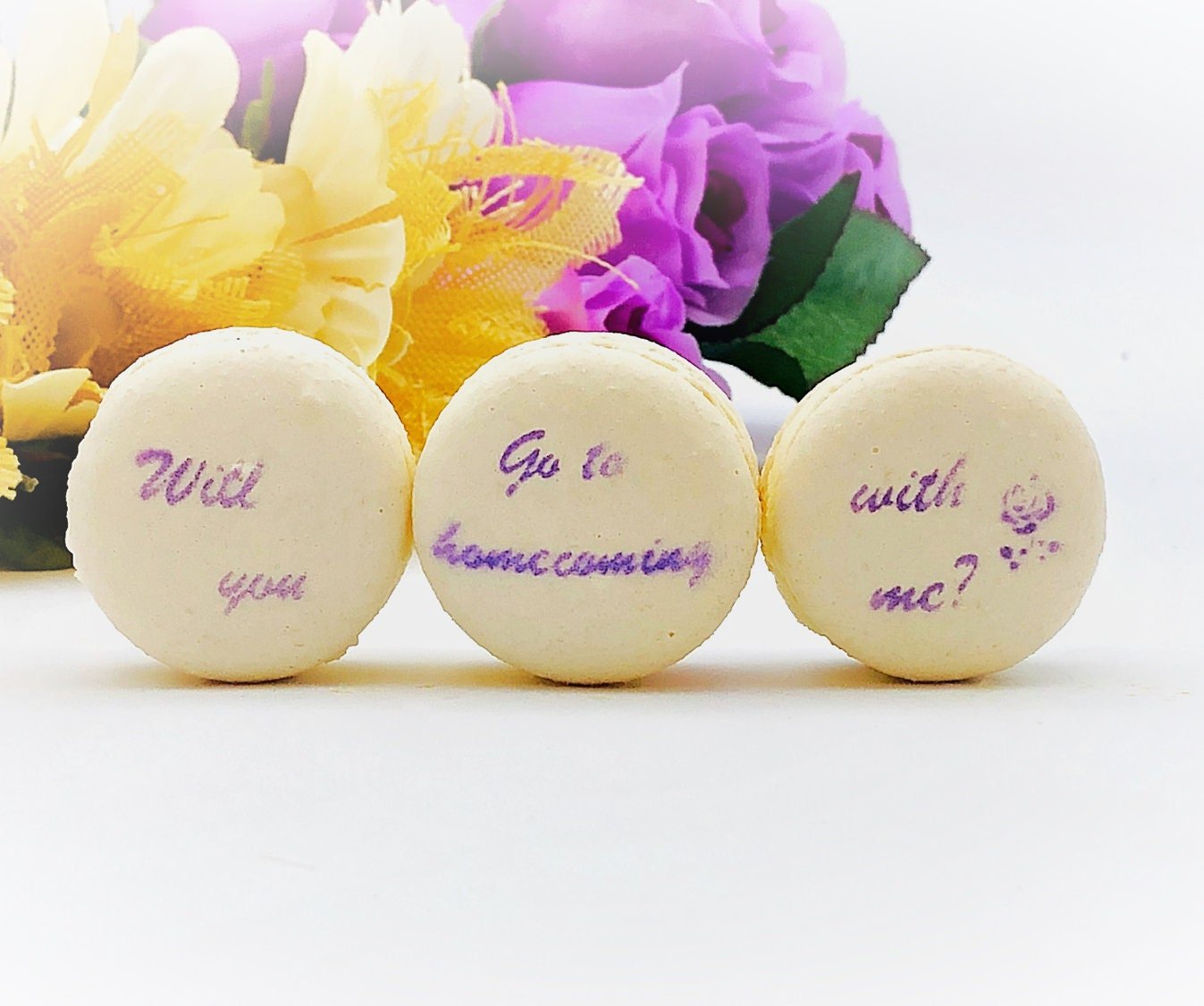 Will you go to homecoming Proposal French Macaron Set (3 Pack) - Macaron CentraleRed