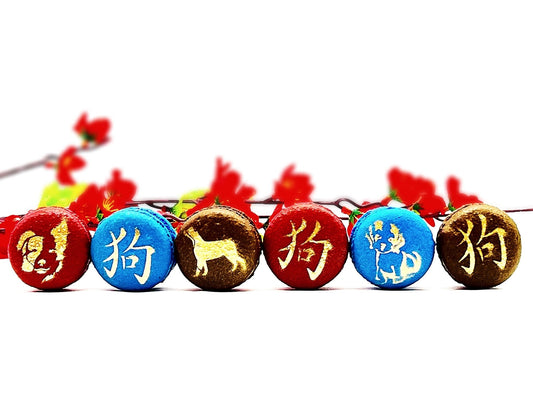 Year of The Dog | Assorted French Macaron decorated with Gold Dust - Macaron CentraleVariety6 Pack