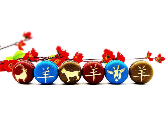 Year of The Goat | Assorted French Macaron decorated with Gold Dust - Macaron CentraleVariety6 Pack