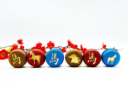 Year of The Horse | Assorted French Macaron decorated with Gold Dust - Macaron CentraleVariety6 Pack