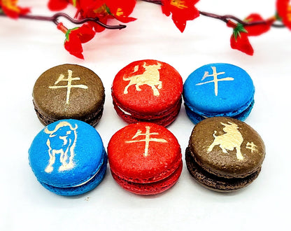 Year of The Ox | Assorted French Macaron decorated with Gold Dust - Macaron CentraleVariety6 Pack