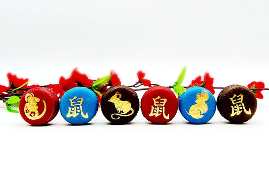 Year of The Rat | Assorted French Macaron decorated with Gold Dust - Macaron CentraleVariety6 Pack