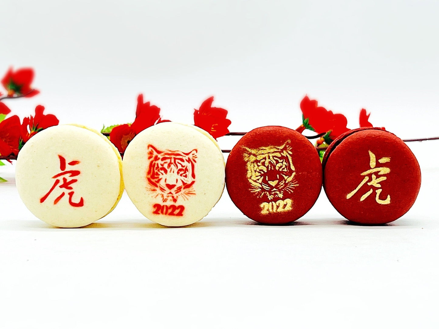 Year of Tiger Vegan Macarons - Macaron CentraleRed Velvet4 Pack