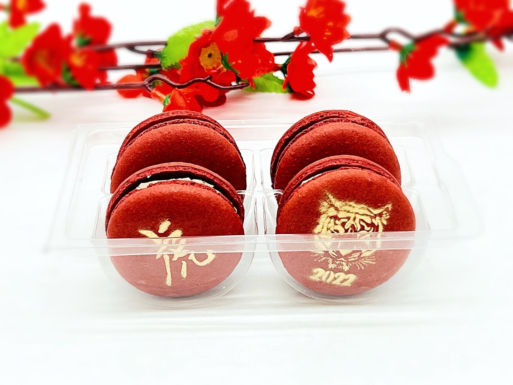 Year of Tiger Vegan Macarons - Macaron CentraleRed Velvet4 Pack