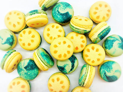 Yellow Watermelon Macarons | Ideal for celebratory events. - Macaron Centrale6 Pack