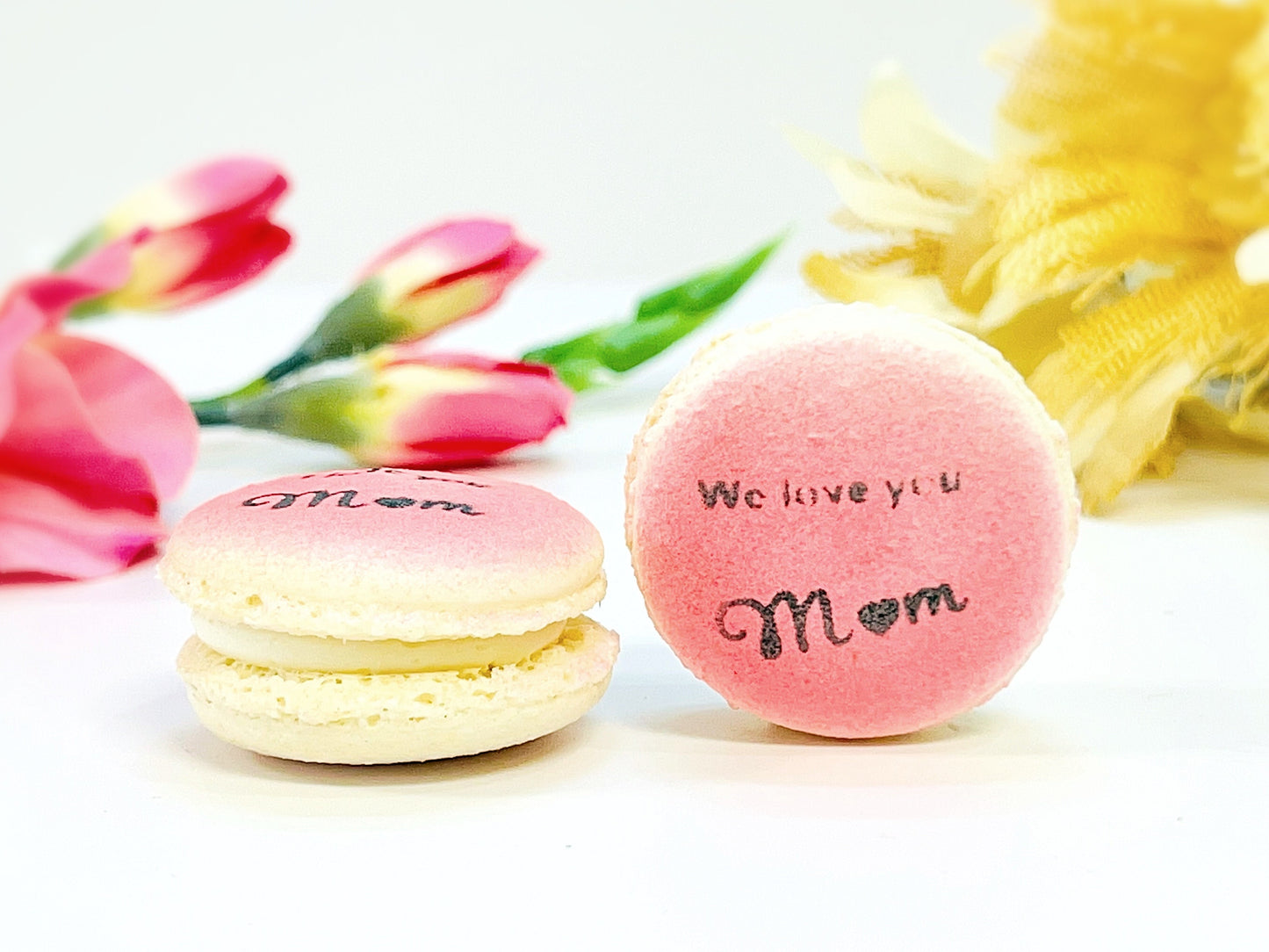 We Love You, Mom French Macaron | Customizable Flavor Macarons | Available in 6, 12, 24 Pack
